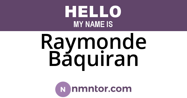 Raymonde Baquiran