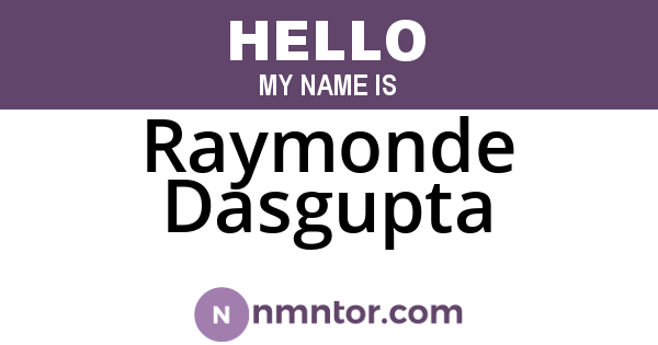 Raymonde Dasgupta