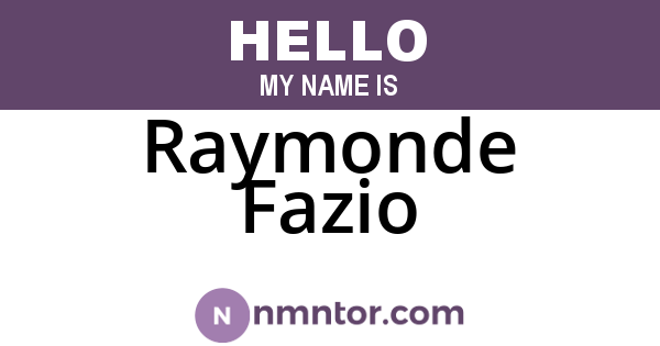 Raymonde Fazio