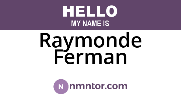 Raymonde Ferman