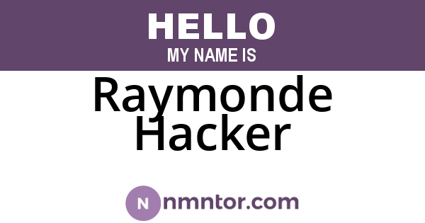 Raymonde Hacker