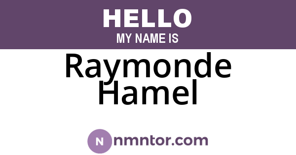 Raymonde Hamel