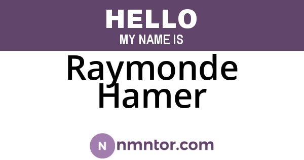 Raymonde Hamer