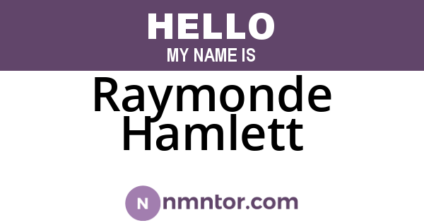 Raymonde Hamlett