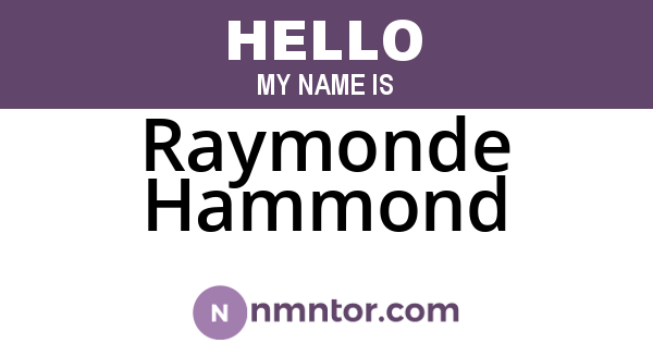 Raymonde Hammond