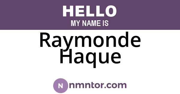 Raymonde Haque