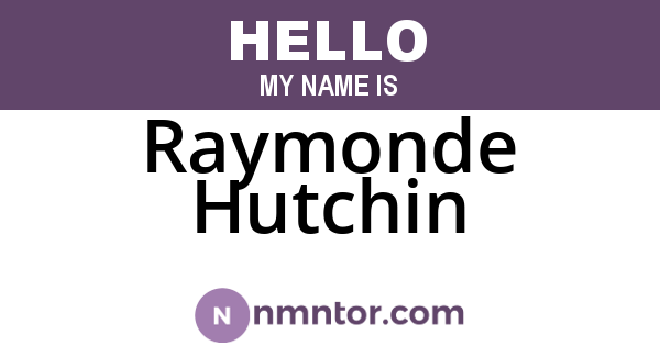 Raymonde Hutchin