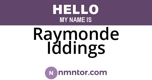 Raymonde Iddings