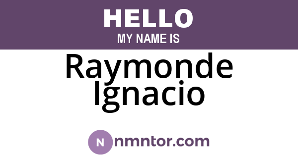 Raymonde Ignacio