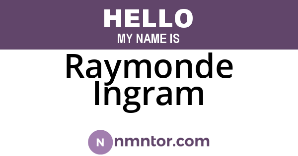 Raymonde Ingram