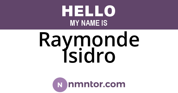Raymonde Isidro