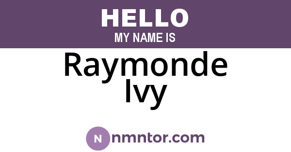 Raymonde Ivy