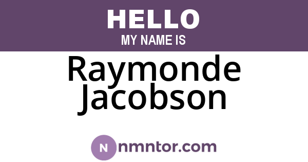 Raymonde Jacobson