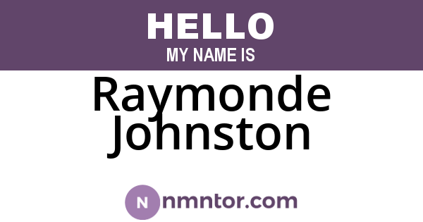 Raymonde Johnston