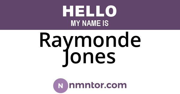 Raymonde Jones