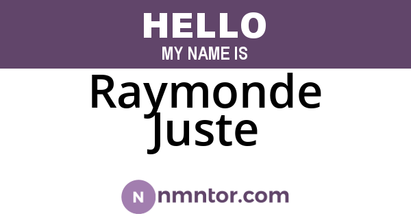Raymonde Juste