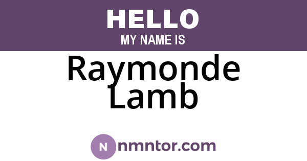 Raymonde Lamb