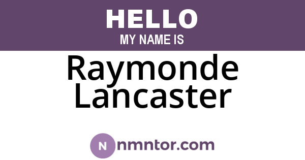 Raymonde Lancaster