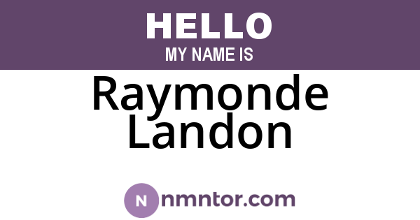 Raymonde Landon