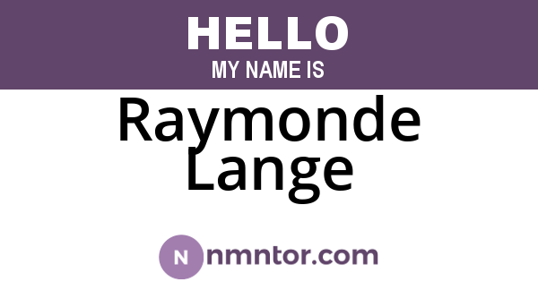 Raymonde Lange