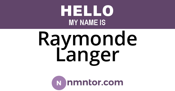 Raymonde Langer