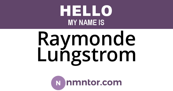 Raymonde Lungstrom