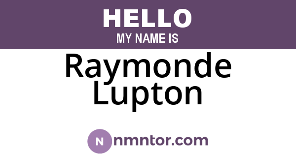 Raymonde Lupton