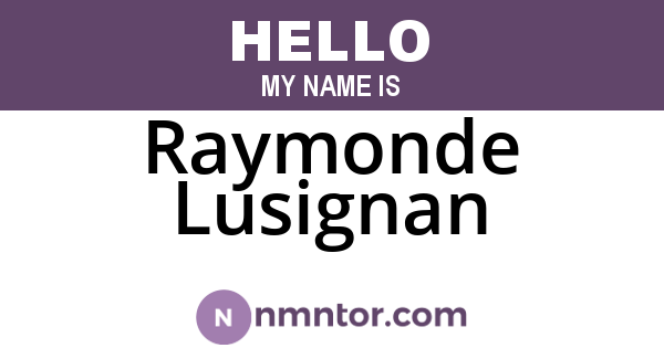 Raymonde Lusignan