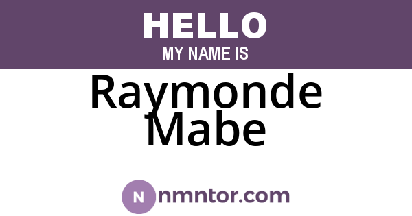 Raymonde Mabe
