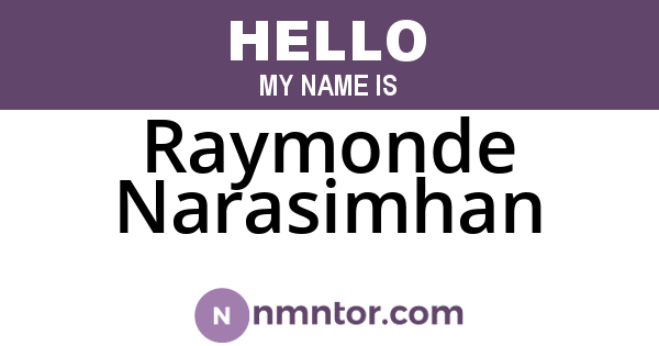 Raymonde Narasimhan