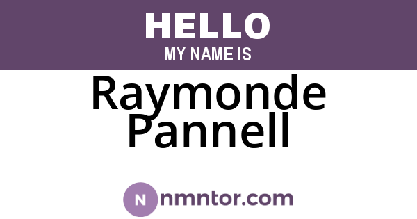 Raymonde Pannell