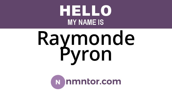 Raymonde Pyron