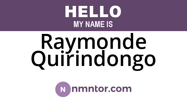 Raymonde Quirindongo