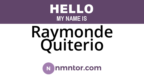 Raymonde Quiterio