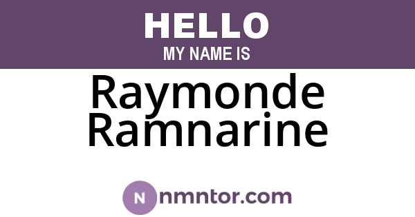 Raymonde Ramnarine