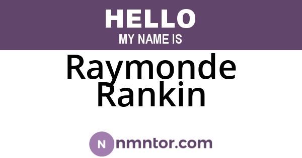 Raymonde Rankin