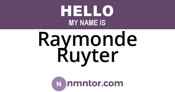 Raymonde Ruyter