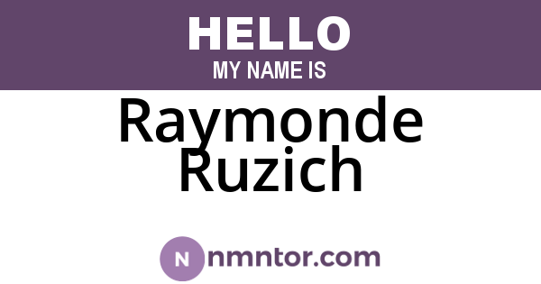 Raymonde Ruzich