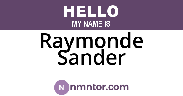 Raymonde Sander