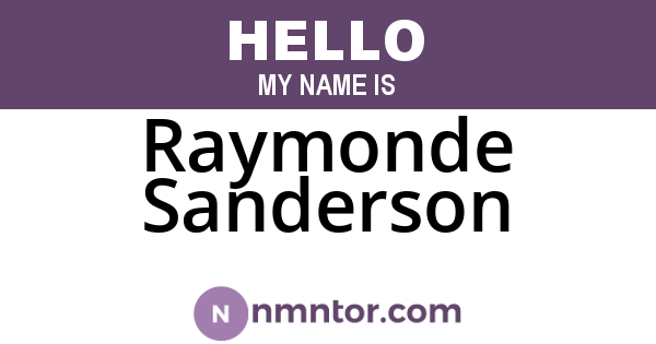 Raymonde Sanderson