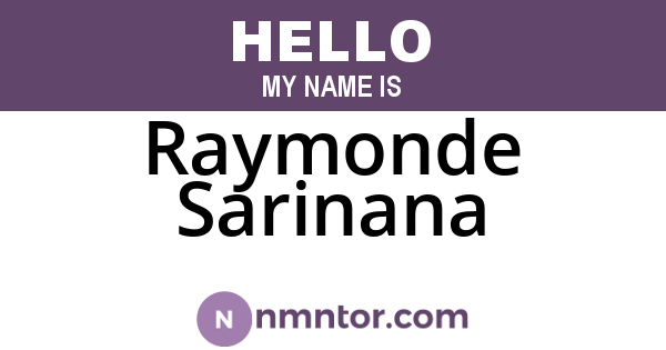 Raymonde Sarinana
