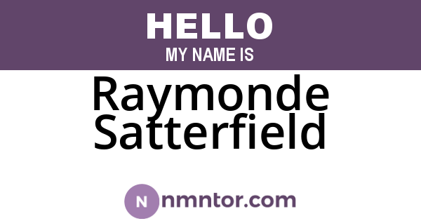 Raymonde Satterfield