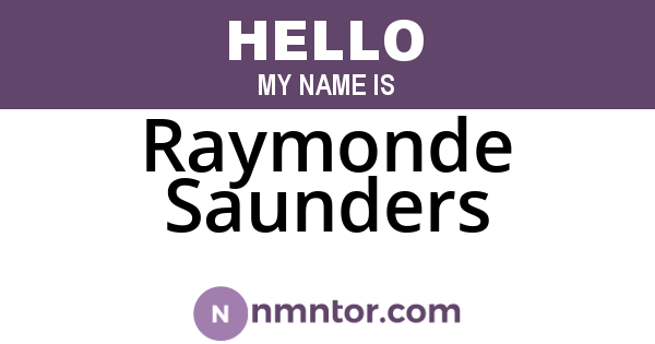 Raymonde Saunders