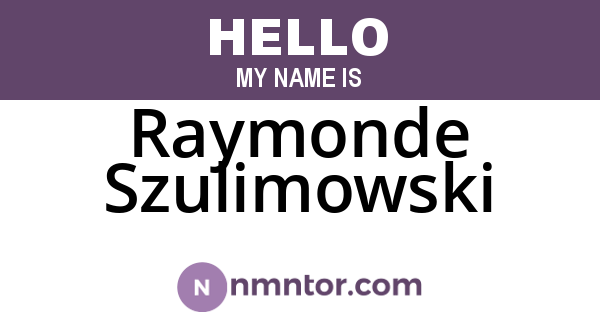 Raymonde Szulimowski