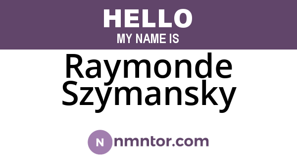 Raymonde Szymansky