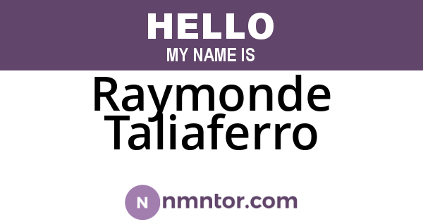 Raymonde Taliaferro