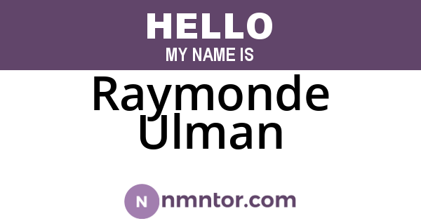 Raymonde Ulman