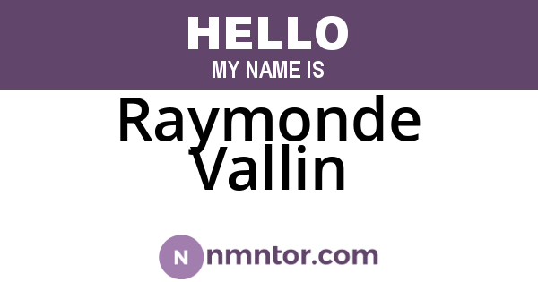 Raymonde Vallin