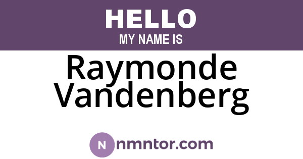 Raymonde Vandenberg