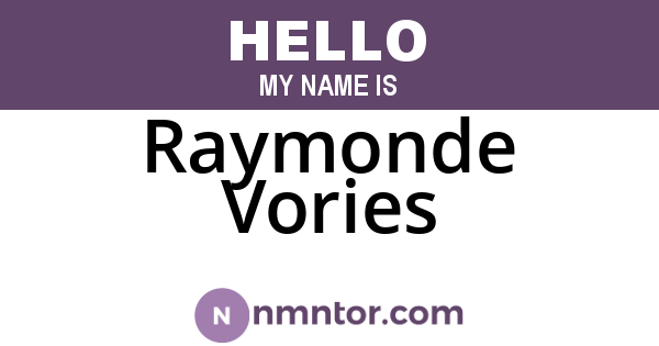 Raymonde Vories